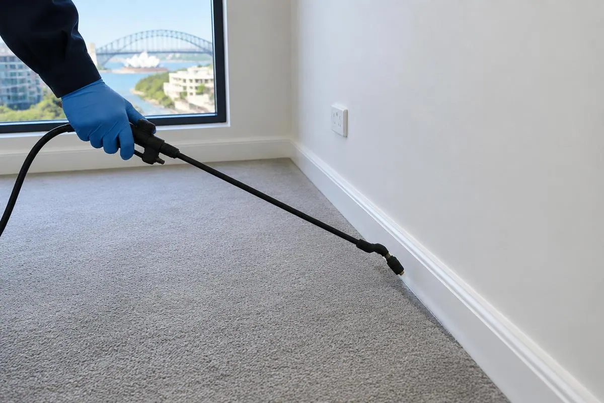 The agent checklist mentions flea treatment, a sign checked during end of lease pest control