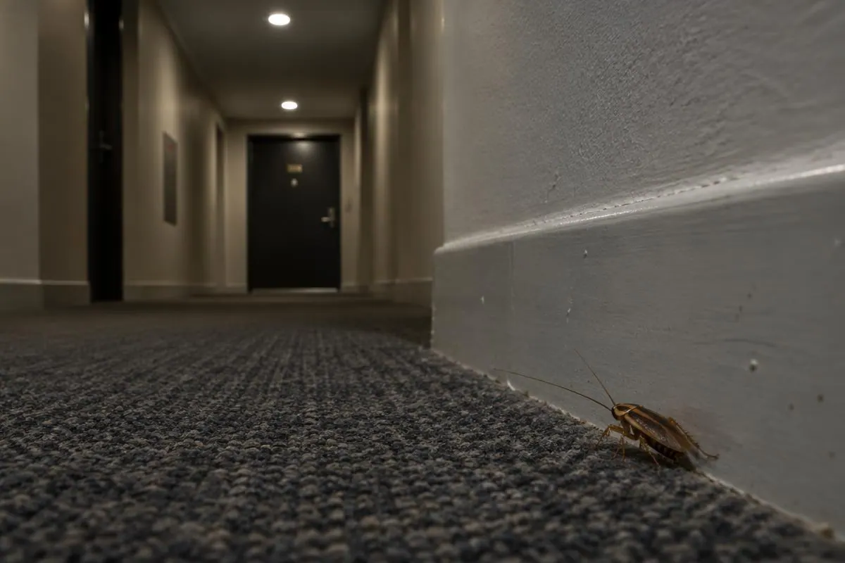 Cockroach sightings in shared hallways, a sign checked during strata pest control