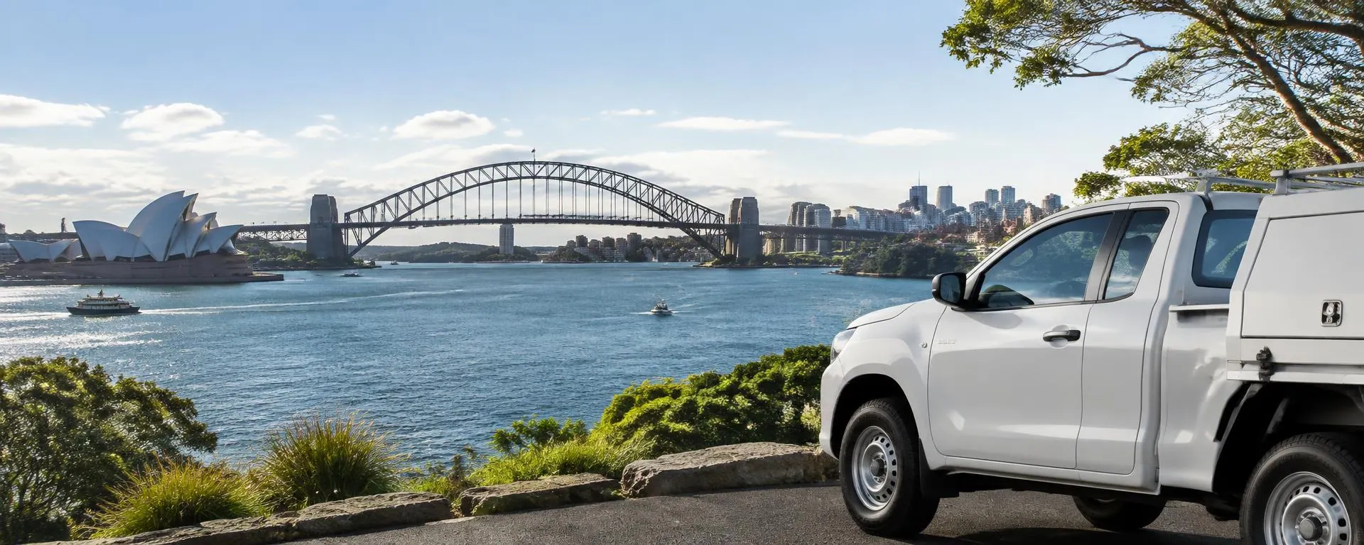 Correct Termite and Pest Solutions ute parked by Sydney Harbour